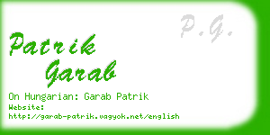 patrik garab business card